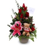 Arreglo 6 rosas + Osita SV