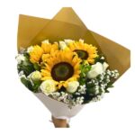Ramo 3 Girasoles y 12 rosas