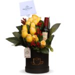 Box Rosas Amarillas + Vino