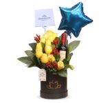 Box Rosas Amarillas + Vino - Imagen 2